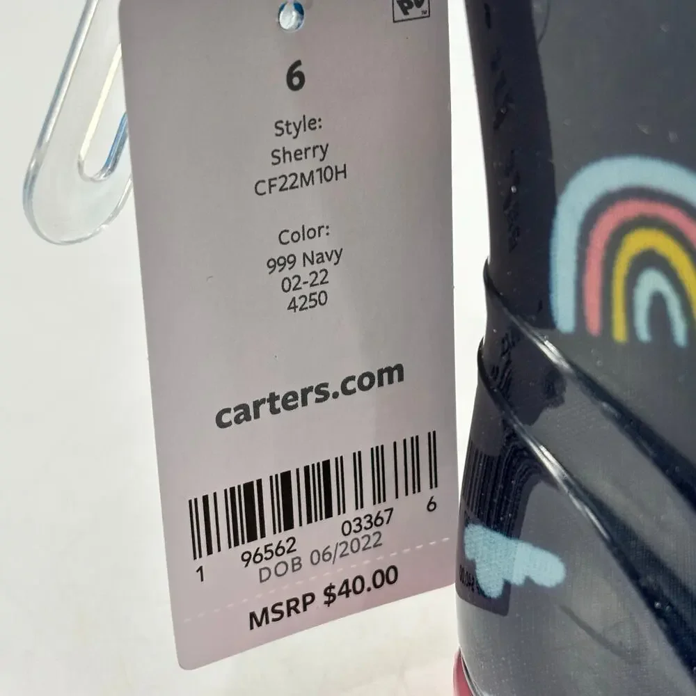 Carter's Size 6 Sherry Rainbow Boots Toddler Pink Navy Blue